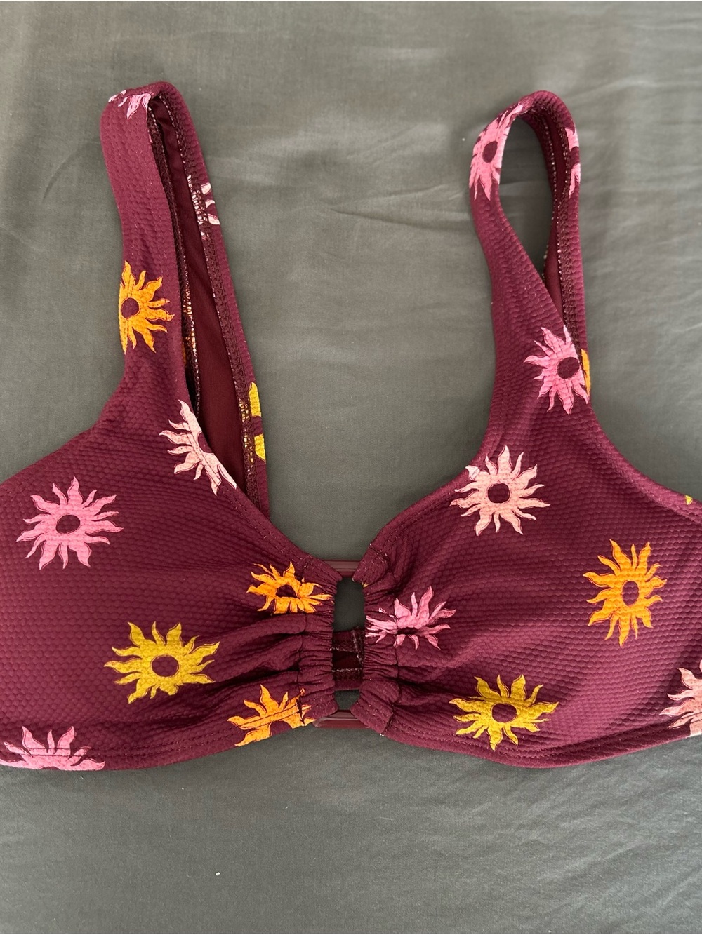 Old Navy Burgundy Sunburst Bikini Top